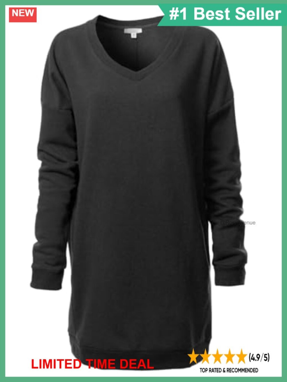 Oversized Fleece Pullover Tunic Sweatshirt with Pockets